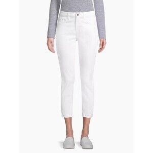 Jen7 Seven For All Mankind Jeans Cropped Skinny Ivory White Denim Stretch 8 NWT